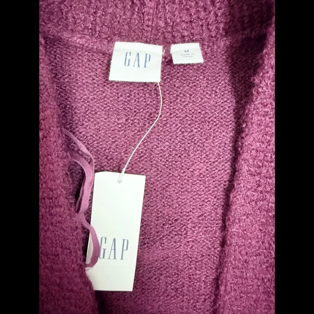 NWT GAP Women's Rich Purple burgundy open Cardigan size medium - Picture 2 of 5